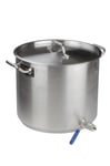 Kittel med tappkran, rostfri, 30 liter, 36cm diameter