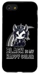 iPhone SE (2020) / 7 / 8 Black Is My Happy Color Goth Girl Emo Gothic Unicorn Case