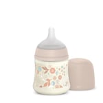 Suavinex, Biberon 150 ml. Biberon avec Tétine Symétrique SX Pro en Silicone à Débit Lent (S), avec Valve Anti-Colique. Silicone Fin Ultra-Doux. Bébés +0 Mois et Nouveau-nés, Wonderland Rose Floral