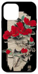 iPhone 12 mini Japanese Tsubaki flower in retro grunge flower aesthetic Case