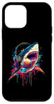 Coque pour iPhone 12 mini Great White Shark Lovers Casque audio Pop Art Funny Shark