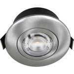 Nordtronic Low Profile Flexible Infällda spotlight, Ø7,5 cm, borstad alu, 2700K