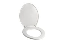 Cofan Abattant WC universel | Dimensions 41,9 x 34,7 cm | Modèle aTLIN | Fabriqué en Polypropylène Blanc Antibactérien