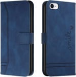 Compatible Avec Iphone 8 Coque Flip Cuir Housse De Protection Stand Fonction Sécurité Magnétique Boucle Wallet Coque Flip Pour Iphone 7 Iphone 6 Iphone Se 2020. Blue Hx