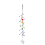 Goiern Attrape-soleil, carillon éolien en forme de boule avec queue en spirale, carillon décoratif en cristal, 45 cm, carillon attrape-soleil avec sept perles chakras