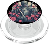 Roses et chevaliers cool pour les amateurs de chevaliers médiévaux PopSockets PopGrip pour MagSafe