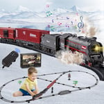 Joellfuner Jouet De Train Électrique À Vapeur, Train Electrique Enfant avec Telecommande, Locomotive à Vapeur Electrique avec la Fumée Lumineuse et Le Son, Cadeaux de Noël Anniversaire pour Enfants