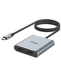 fairikabe Adaptateur USB C vers Double Displayport MST, Répartiteur de Hub Type C vers DisplayPort 4K 60Hz vers 2X DisplayPort 1.2 pour Ordinateur Portable Windows, Compatible avec Thunderbolt 3