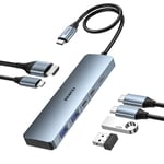 BENFEI HUB USB C HDMI 4K@60Hz avec 10Gbps USB-A USB-C, PD100W, Adaptateur USB C vers HDMI USB 3.2 Compatible avec iPhone 16 Plus Pro Max 15 MacBook iPad Pro Air Surface Galaxy S24 Steam Deck