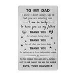 Gezxin Dad Gifts- Dad Father's Day Card Gift from Daughter- Thank You Dad Gifts for Men- Dad Birthday Wallet Card- Father Wedding Valentine Christmas Thanksgiving Xmas Present