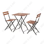 Td Salon De Jardin 3 Pièces Avec Table Et 2 Chaises Pliantes Ensemble Table Pliable Table De Jardin Mobilier D'extérieur Bistro Set