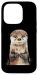 Coque pour iPhone 14 Pro Aquarelle Otter Baby