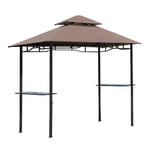 Flamskyddad Grillpaviljong med Dubbeltak 245x148x252cm