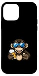 Coque pour iPhone 12 mini Singe de ski avec de la bière | Bande dessinée amusante