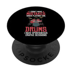 Drums Instrument Funny Playing Musical Leçon PopSockets PopGrip Adhésif