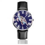 Montre-Bracelet Montre sous-Marine méduse Tortue Bleu Motif Classique Casual Quartz Montre Montres pour Hommes Femmes