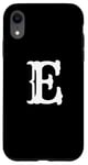 iPhone XR Letter E in white large bold American west style font Case