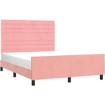 Vidaxl - Cadre de lit avec tête de lit Rose 140x190 cm Velours Rose