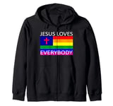 Jesus loves everybody pride gay Zip Hoodie