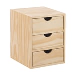 Commode Bois Massif Naturel Peindre 3 Tiroirs Mesures 21x20x28 CM