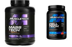 1 CELLTECH 1.13 Kg punch+ MassTech Extreme 2000 2.72KG  Triple Chocolate Brownie