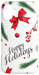 iPhone 16 Plus Happy Christmas Holidays Pattern White Red Green Decor Xmas Case