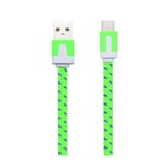 Cable Noodle Type C pour JBL FLIP 5 Chargeur Android USB 1,5m Connecteur Tresse - VERT