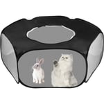 Parc pour petits animaux Tente pliable pour animal domestique Clôture Cage avec couvercle à fermeture éclair Respirant Transparent Pop Up Stylo