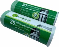 50L 60L Bin Bags - 100% Recycled Material Drawstring, Durable, Leak Proof, 50 Co