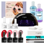 Mylee Main Kit Professional Nail Art Gel Polish Set LED Lamp Top Base 4x Gels