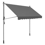 SONGMICS Store Banne Manuel, Store Extérieur Terrasse, Réglable en Hauteur, avec Manivelle, Protection Solaire, pour Balcon, Terrasse, Jardin, 300 x 130 cm, Gris Anthracite GSA313G02