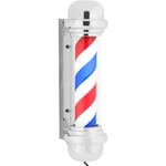 Enseigne de barbier Barber pole 38 cm Rotatif illuminé rouge/blanc/bleu