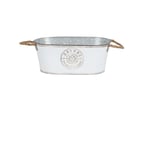 Urban Living SUNNYDAYS Garden & Metal Nature Jardiniere en Metal avec Anse en Corde 35X19XH14CM