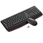 cimetech Ensemble Clavier Souris sans Fil, Configuration AZERTY Français, Combo Clavier Souris Ergonomique 2.4 GHz avec Clavier Numérique de Pleine Taille pour Ordinateur Portable/PC-Noir JQ725 DC011