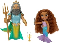 Disney The Little Mermaid Ariel Doll and King Triton Petite Gift Set, 6 Inches T