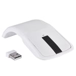 Souris tactile Arc sans fil pliable 2.4GHz, r&eacute;cepteur USB pour pc, ordinateur portable, Smart TV, blanche