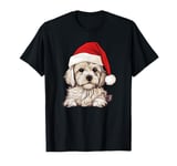 Cavachon Santa Hat Christmas Dog Lovers Gift Mom Dad Xmas T-Shirt