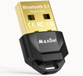 Maxuni USB Bluetooth 5.1 Dongle Adapter for PC Laptop Computer Desktop, Low EDR