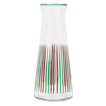 Talking Tables Red, Green Striped Glass Jug Carafe Pitchers, 25 cm Narrow Neck Glass Carafes for Fridge, Water, Milk, Iced Tea, Juice, Beverage, Wine Decanter, Christmas, Secret Santa