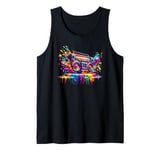 Splash Art Boombox Old School 80s Music Hip Hop Tank Top