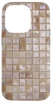 Coque pour iPhone 14 Pro Motif mosaïque beige crème Y2K ton neutre