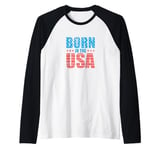 Born in the USA Stars Raglan Baseball Tee