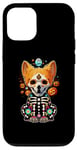 Coque pour iPhone 12/12 Pro Os de corgi mexicain Sugar Skull, Halloween, jour de la mort d'un chien