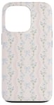 iPhone 13 Pro Cute Light Blue Bows Floral Flower Soft Pink Girl Coquette Case