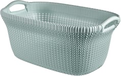 Curver Knit 40 Litre Laundry Basket, Misty Blue, 59.5 x 38.5 40L Blue