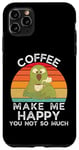 Coque pour iPhone 11 Pro Max Café rétro perruche Make Me Happy You Not So Much Coffee