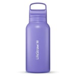 LifeStraw Go Series – Insulated Stainless Steel Water Filter Bottle for Travel and Everyday Use, 1L Thistle Purple