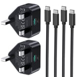 2 Pack Samsung Fast Charger Plug and Cable 2 samsung plug c cable 