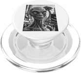 Funny Graphic Grey Alien Selfie PopSockets PopGrip for MagSafe