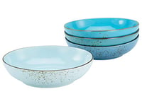 CreaTable, 23432, Serie Nature Collection Aqua, 4-teiliges Geschirrset, Müslischale, Pokebowl aus Steinzeug